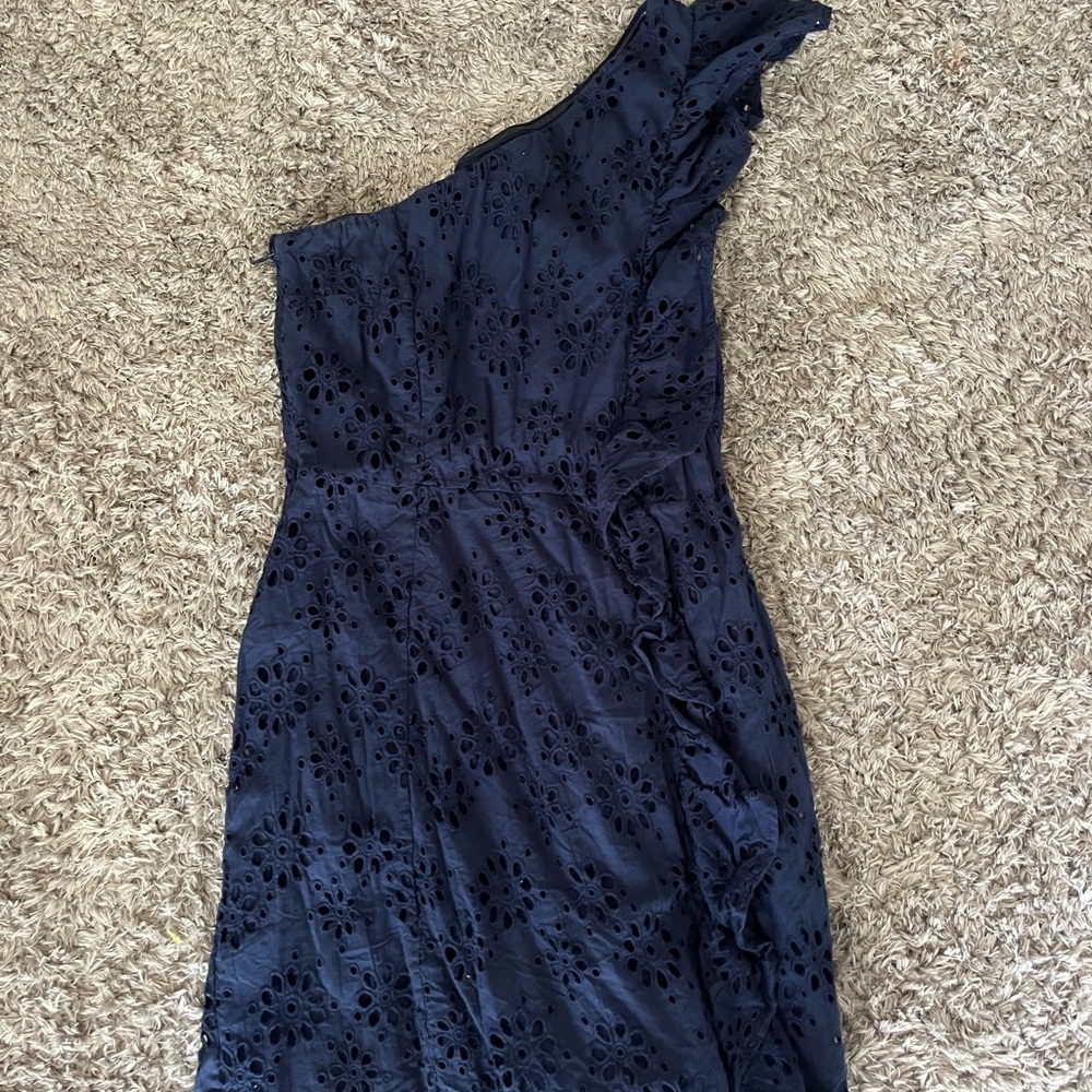 Lovers + Friends Navy One-Shoulder Dress